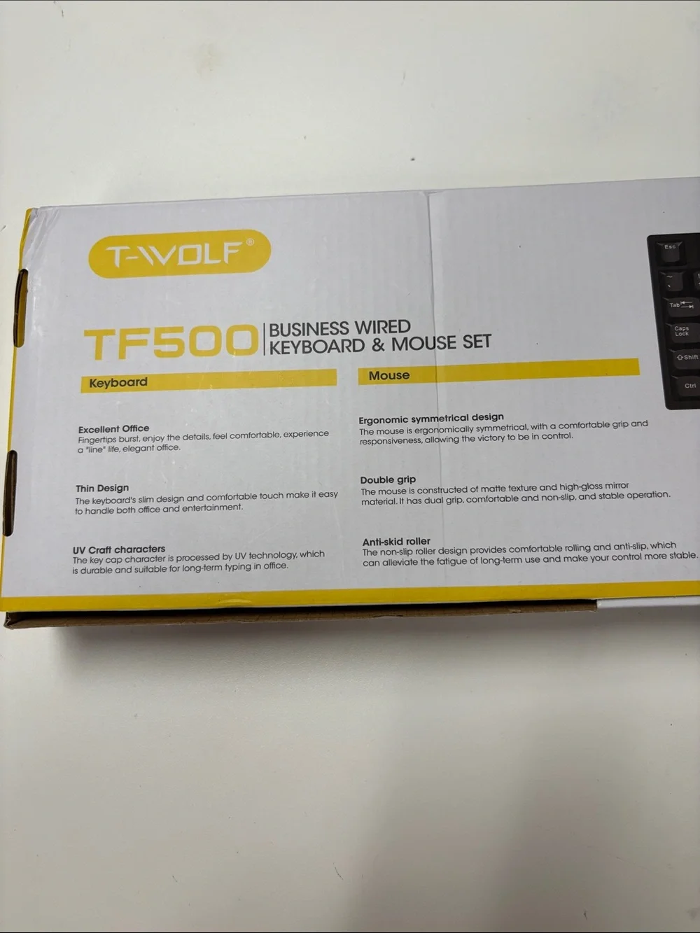 WOLF TF500 Black Wired Keyboard & Mouse Set